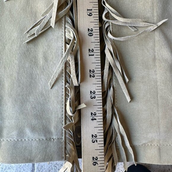 VTG Pamela McCoy Jacket Leather Suede Fringe Western Tan‎ Women Size S NWT - Picture 12 of 12
